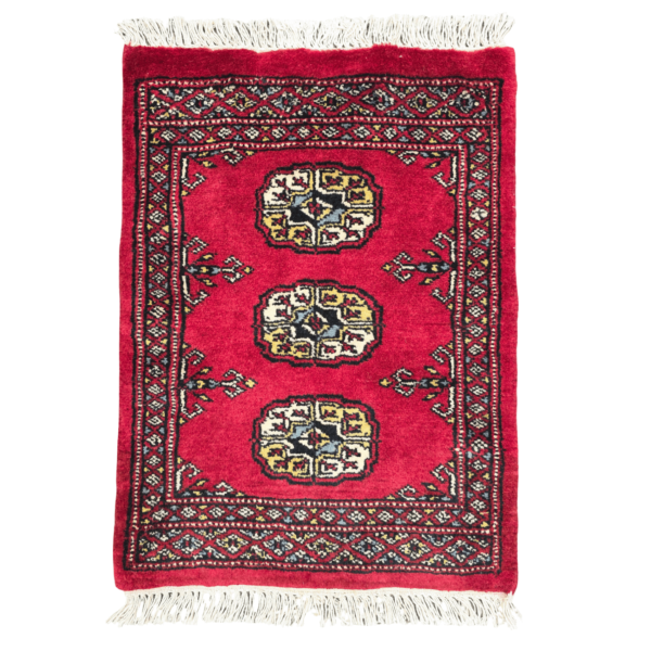 65cm x 45cm Hand Knotted Red Karachi Bokhara – Wool Rug