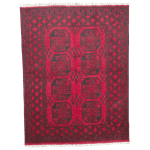 197cm x 151cm Hand Woven Red Afghan Akche