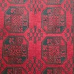 197cm x 151cm Hand Woven Red Afghan Akche - Image 3