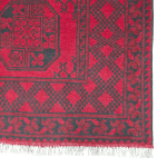 197cm x 151cm Hand Woven Red Afghan Akche - Image 5