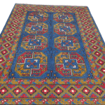 201cm x 152cm Hand Woven Color Afghan Akche - Image 4