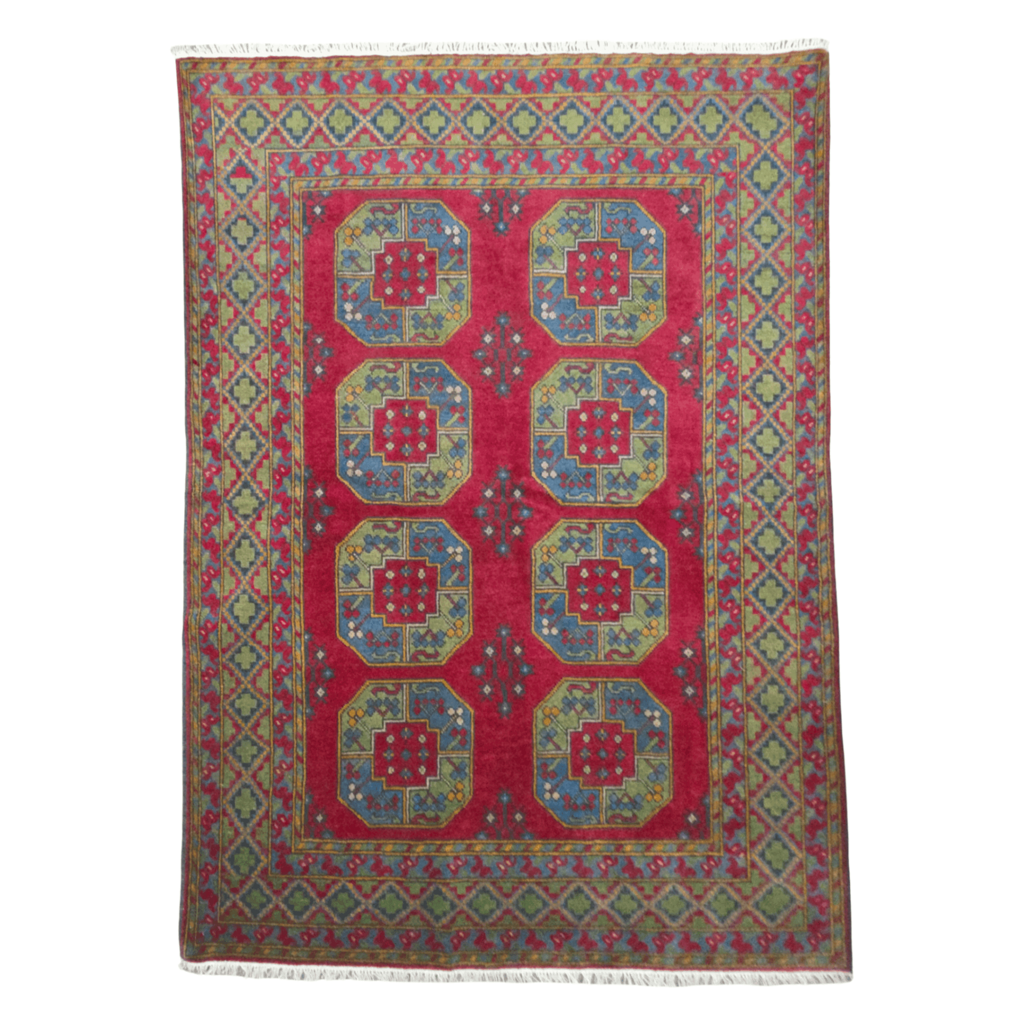 06-237cmx168cm-color-afghan-image-1 (1) 237cm x 168cm Hand Woven Color Afghan Akche - Image 1