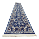 400cm x 80cm Heritage-Inspired Luxury Blue Runner Rug