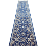 400cm x 80cm Heritage-Inspired Luxury Blue Runner Rug - Image 2