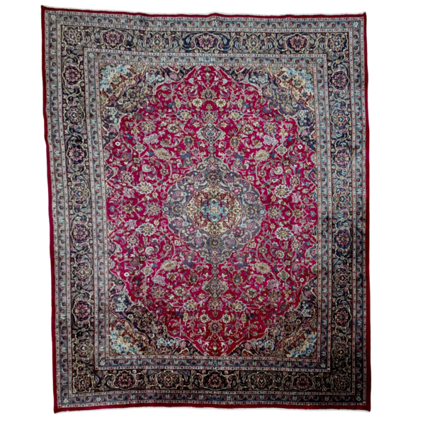 383cm x 290cm Hand Knotted Large Persian Red Kashan Wool Rug