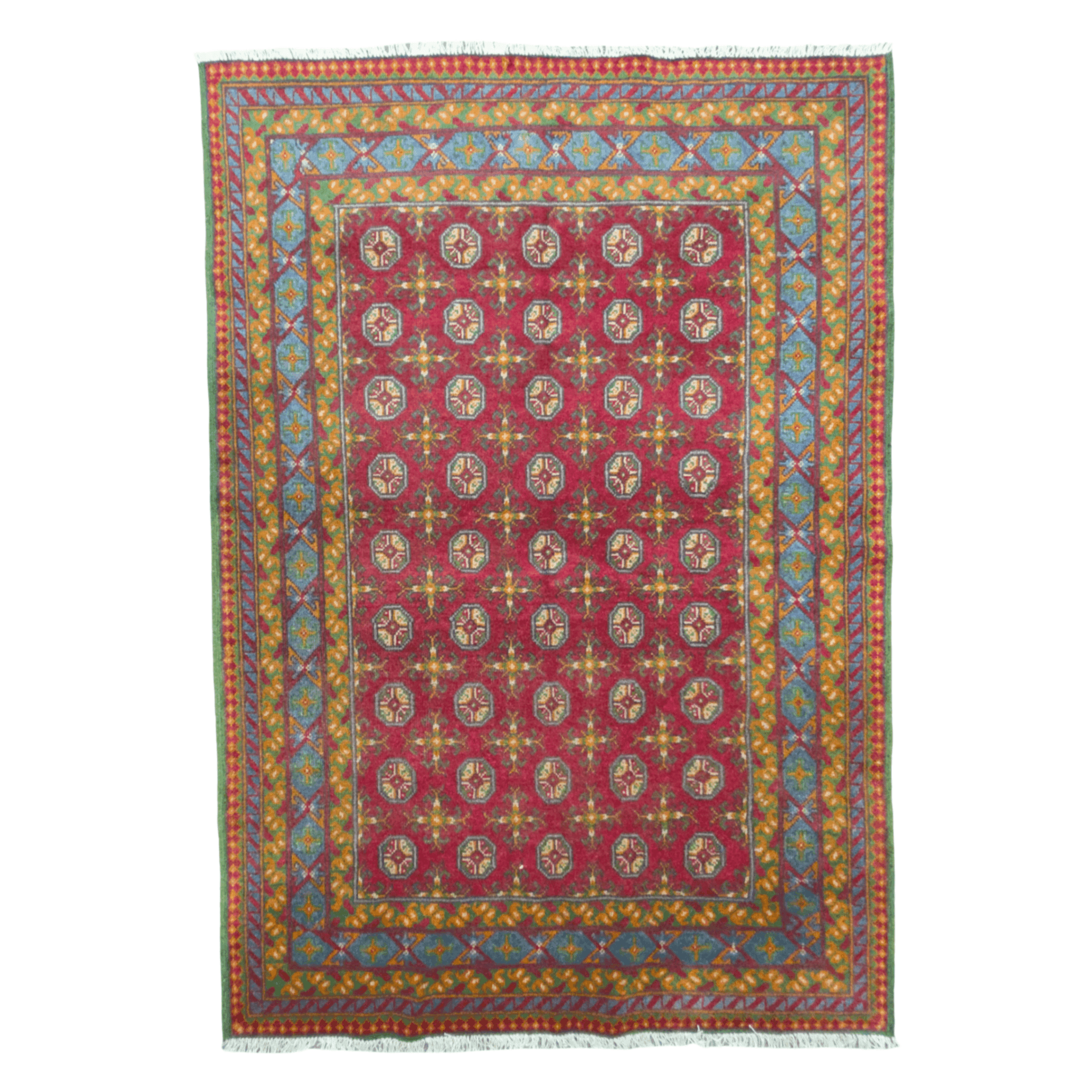 08-216cmx147cm-color-afghan-image-1 (1) 216cm x 147cm Hand Woven Color Afghan Akche - Image 1