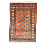 117cm x 81cm Hand Knotted Orange Afghan Karachi Bokhara – Wool Rug