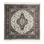 150cm x 150cm Persian Kashan Cream Machine Made Rug