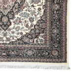 150cm x 150cm Persian Kashan Cream Machine Made Rug - Image 4