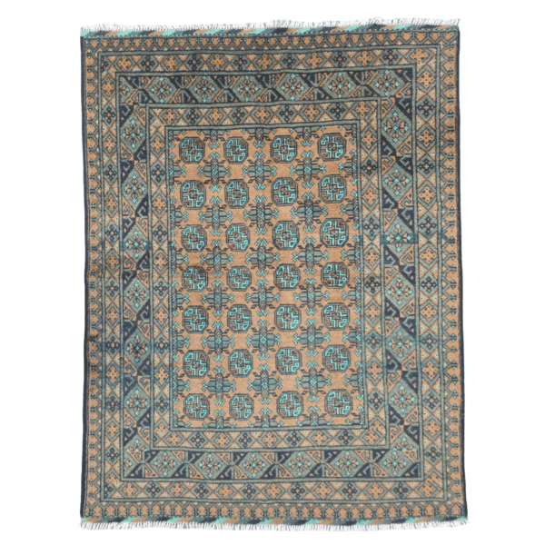 194cm x 149cm Hand Woven Color Afghan Akche