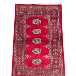 125cm x 79cm Hand Knotted Red Karachi Bokhara – Wool Rug - Image 3