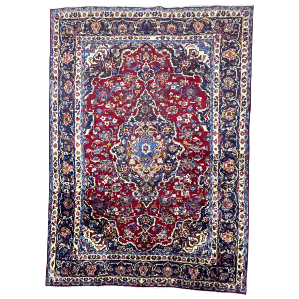 282cm x 194cm Hand Knotted Large Persian Red Kashan Wool Rug