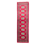 159cm x 47cm Hand Knotted Red Karachi Bokhara – Wool Rug