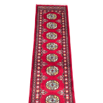 159cm x 47cm Hand Knotted Red Karachi Bokhara – Wool Rug - Image 3