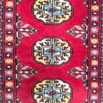 159cm x 47cm Hand Knotted Red Karachi Bokhara – Wool Rug - Image 4