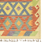 193cm x 149cm Hand Woven Afghan Kilim Rug - Image 4