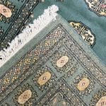 122cm x 79cm Hand Knotted Cyan Karachi Bokhara – Wool Rug - Image 6