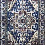 300cm x 80cm Dark Blue Persian Design Machine Made Runner Rug - Image 3