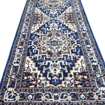 300cm x 80cm Dark Blue Persian Design Machine Made Runner Rug - Image 4