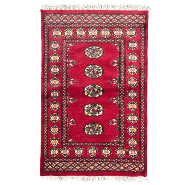 123cm x 78cm Hand Knotted Red Karachi Bokhara – Wool Rug