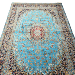 230cm x 160cm Persian Floral Blue Design Machine Made Rug - Image 2