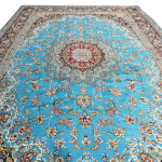 230cm x 160cm Persian Floral Blue Design Machine Made Rug - Image 3