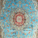 230cm x 160cm Persian Floral Blue Design Machine Made Rug - Image 4