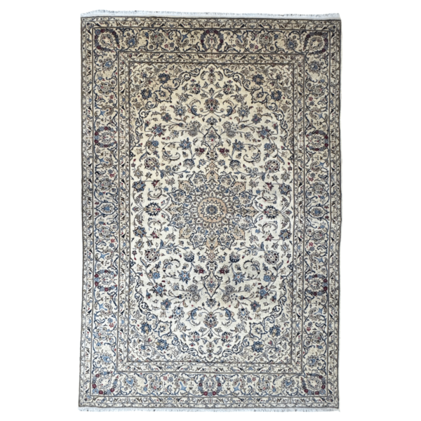 294cm x 195cm Hand Knotted Persian Nain Floral Wool Rug