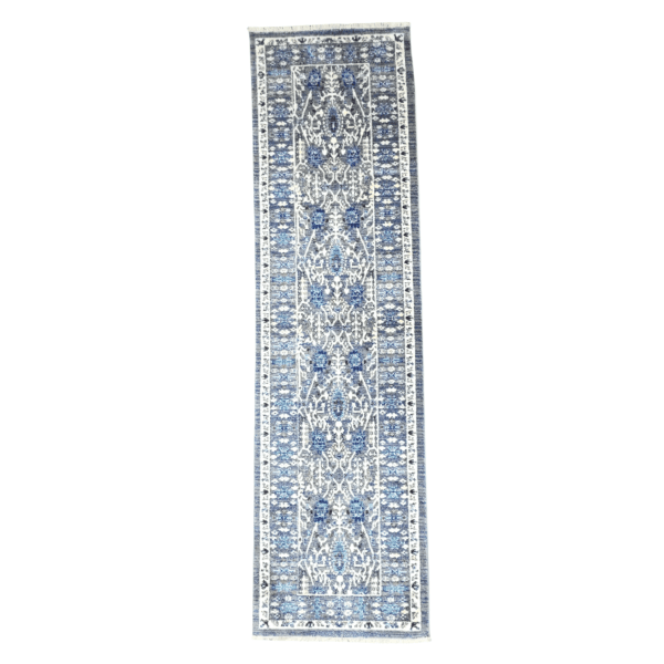 300cm x 80cm Blue Machine Made Runner Rug