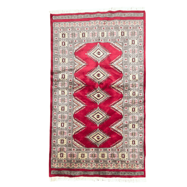 166cm x 97cm Hand Knotted Red Karachi Bokhara – Wool Rug
