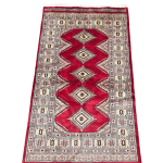 166cm x 97cm Hand Knotted Red Karachi Bokhara – Wool Rug - Image 3