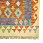 204cm x 133cm Hand Woven Afghan Kilim Rug - Image 4
