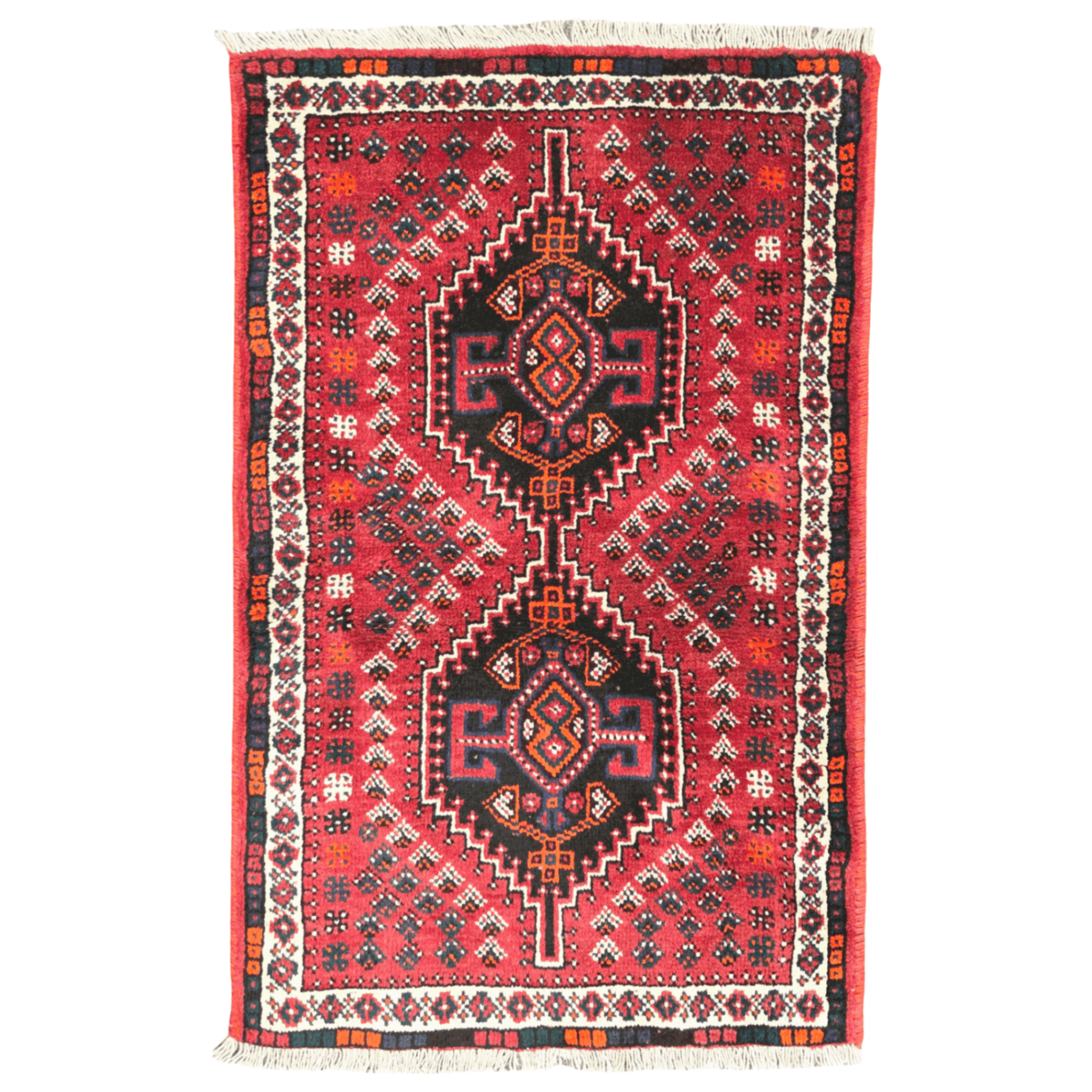 16-125cmx75cm-persian-handmade-shiraz-image-1 125cm x 75cm Hand Knotted Persian Shiraz – Wool Rug - Image 1