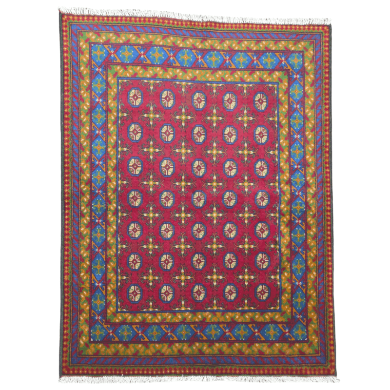 195cm x 150cm Hand Woven Color Afghan Akche