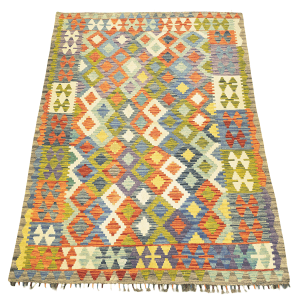 200cm x 152cm Hand Woven Afghan Kilim Rug