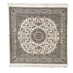 150cm x 150cm Persian Nain Tutesh All-over Shah Abbasi Machine Made Rug