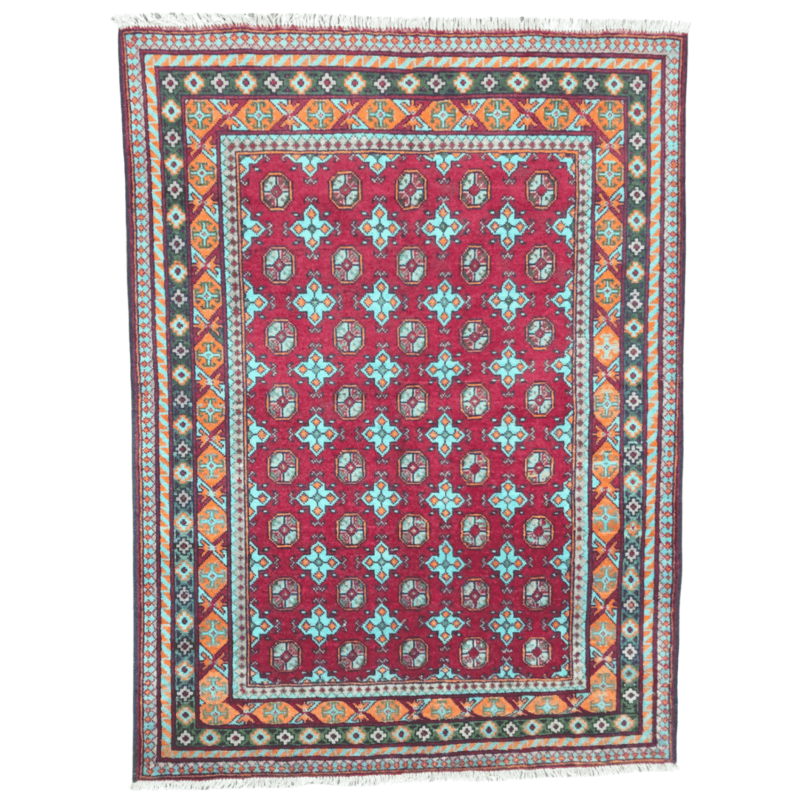 200cm x 150cm Hand Woven Color Afghan Akche