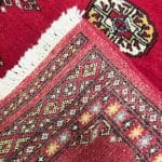 92cm x 63cm Hand Knotted Red Karachi Bokhara – Wool Rug - Image 6