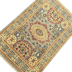 151cm x 100cm Hand Knotted Soft Tone Afghan Chobi – Wool Rug - Image 2