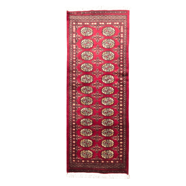 164cm x 65cm Hand Knotted Red Karachi Bokhara – Runner Rug