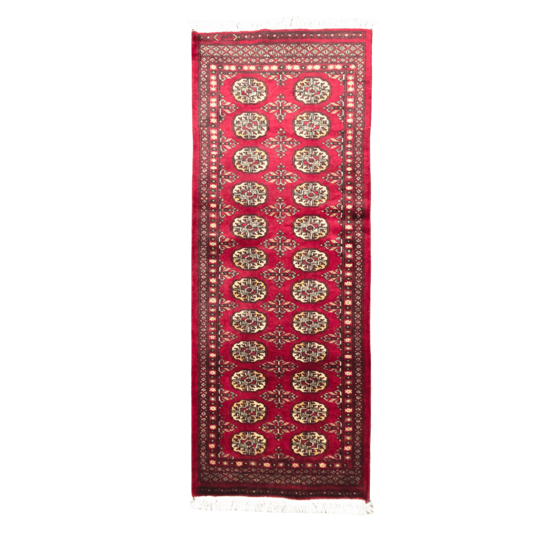 25-164cmx65cm-red-afghan-bokhara-image-1 164cm x 65cm Hand Knotted Red Karachi Bokhara – Runner Rug - Image 1