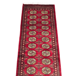 164cm x 65cm Hand Knotted Red Karachi Bokhara – Runner Rug - Image 3