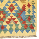 191cm x 149cm Hand Woven Afghan Kilim Rug - Image 4