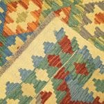 191cm x 149cm Hand Woven Afghan Kilim Rug - Image 5