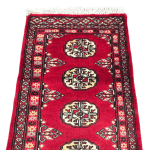 148cm x 47cm Hand Knotted Red Karachi Bokhara – Runner Rug - Image 2