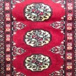 148cm x 47cm Hand Knotted Red Karachi Bokhara – Runner Rug - Image 4