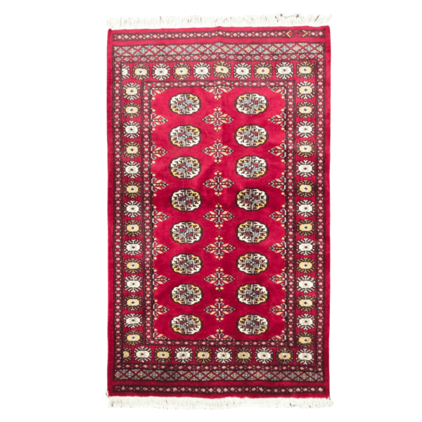 157cm x 95cm Hand Knotted Red Karachi Bokhara – Wool Rug