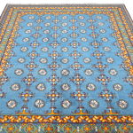 193cm x 155cm Hand Woven Color Afghan Akche - Image 4