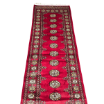 241cm x 80cm Hand Knotted Red Karachi Bokhara – Runner Rug - Image 3