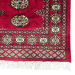 241cm x 80cm Hand Knotted Red Karachi Bokhara – Runner Rug - Image 5